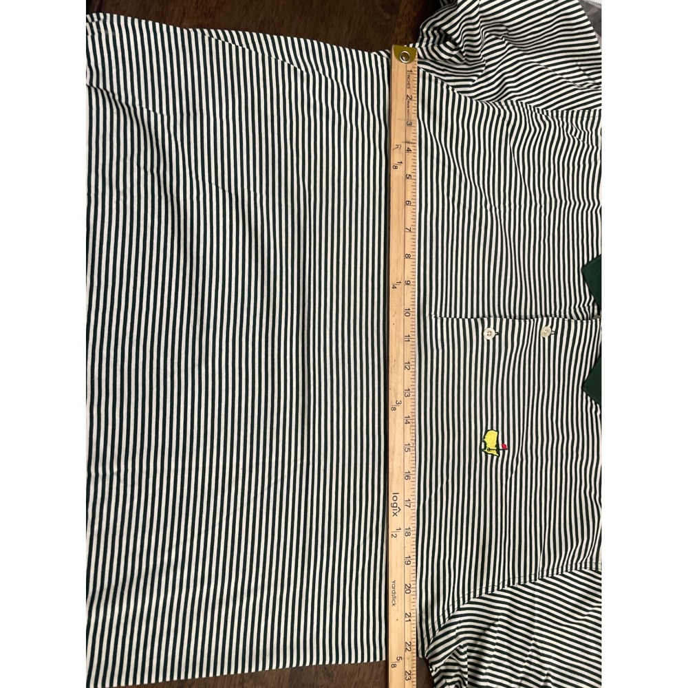 Augusta National Golf Shop Masters Polo Shirt Green White Stripe Mens Large L - Picture 6 of 6